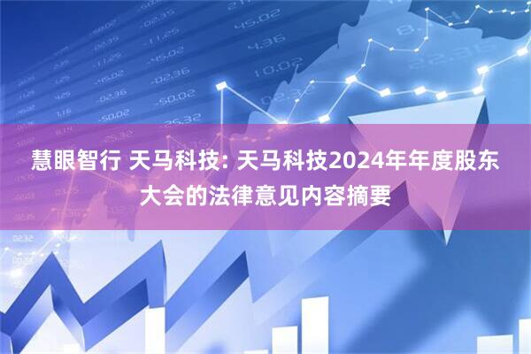 慧眼智行 天马科技: 天马科技2024年年度股东大会的法律意见内容摘要